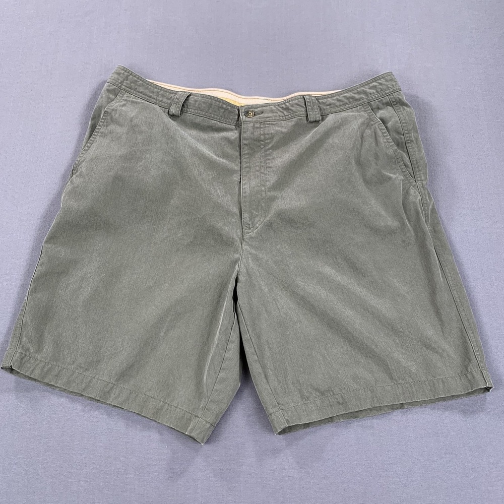 Tommy Bahama Shorts Mens 40 Green Chino Tencel Lyocell Casual Golf Flat Front